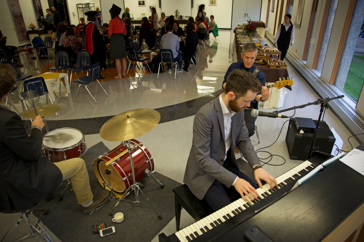 The Glen Radley Trio performs for the graduate reception at the Faculty of Education on Wednesday.