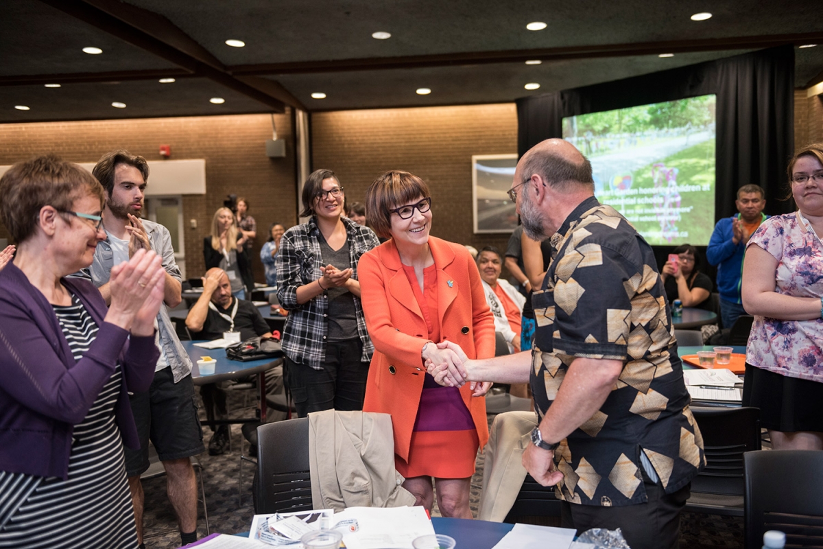 Cindy Blackstock (centre), executive director of First Nations Child and Family Caring Society of Canada, and associate professor at the University of Alberta, at Pathways to Reconciliation.