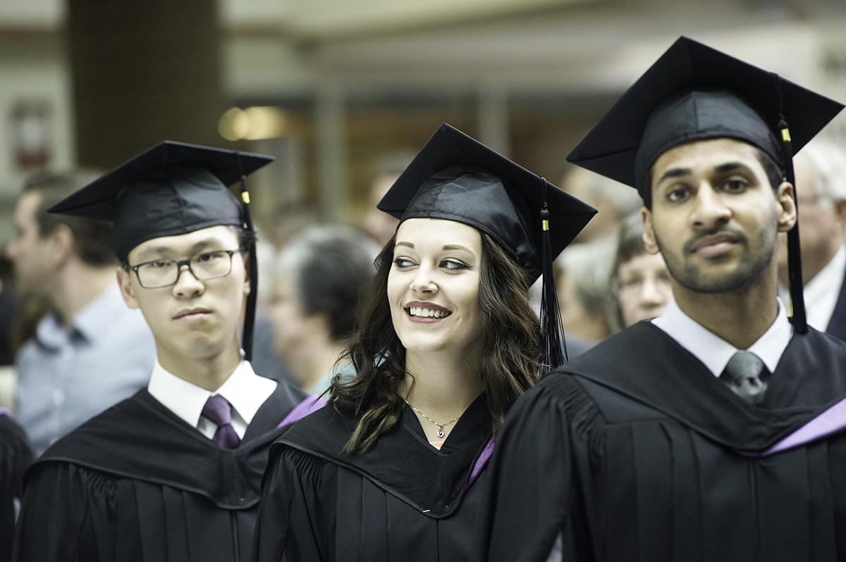 Graduates inside the Brodie Centre. // Photo by David Lipnowski
