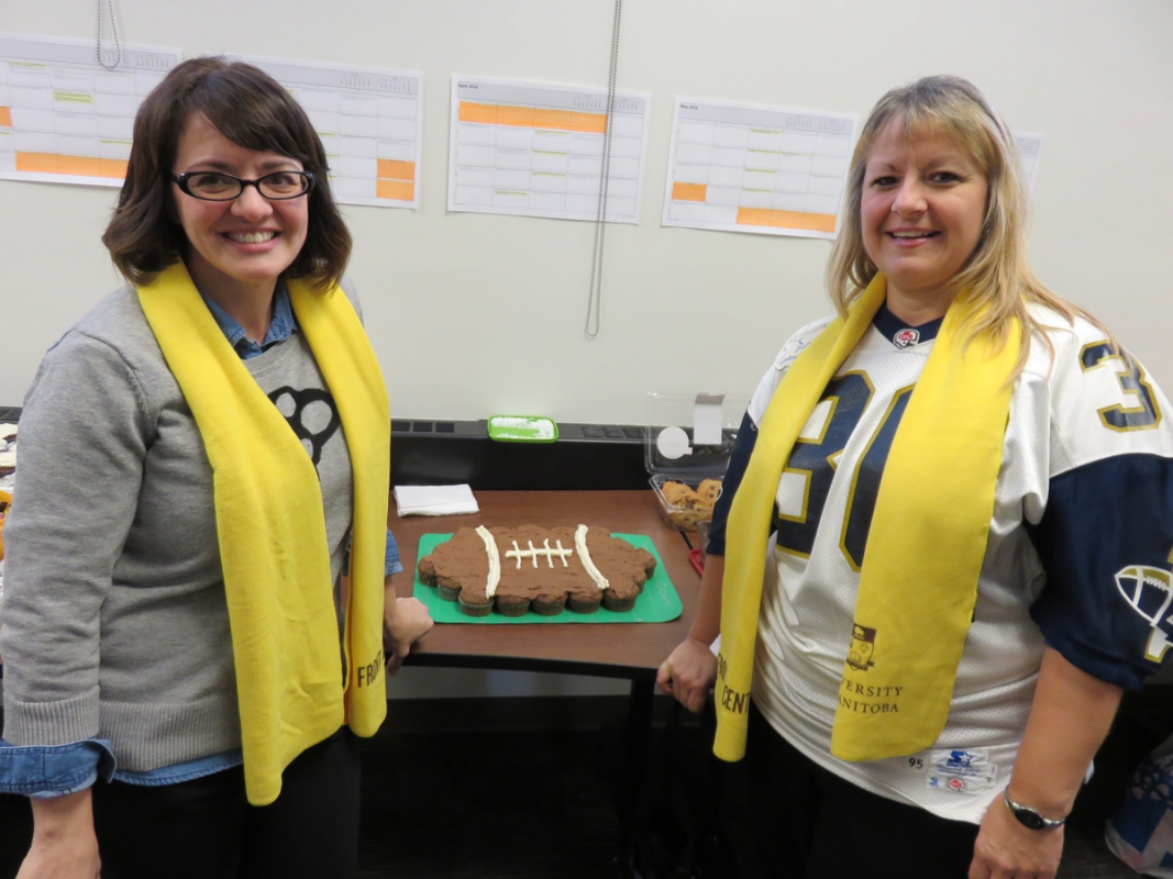 Human Resources staff hosted a pre-Grey Cup tailgate party in November 2015.
