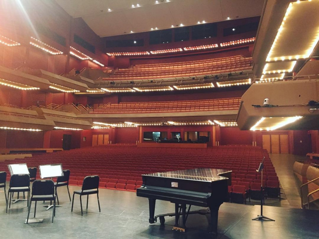 When you're a classical musician, this is what your office looks like every day! Rehearsing in this concert hall all morning with the Thunder Bay Symphony Orchestra, and then we'll return this evening for our performance. - Gregory