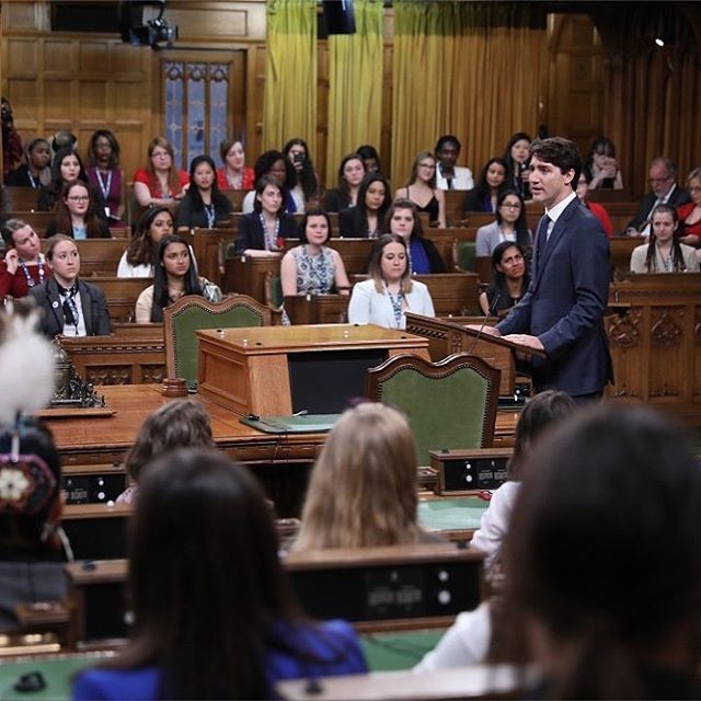 And here is Prime Minister @justinpjtrudeau answering some heartfelt, tough and poignant questions from our #daughtersofthevote delegates. I am so proud of our MB women who had the courage to speak out today on issues that matter to Manitoba /Taylor #umanitoba #umtakeover