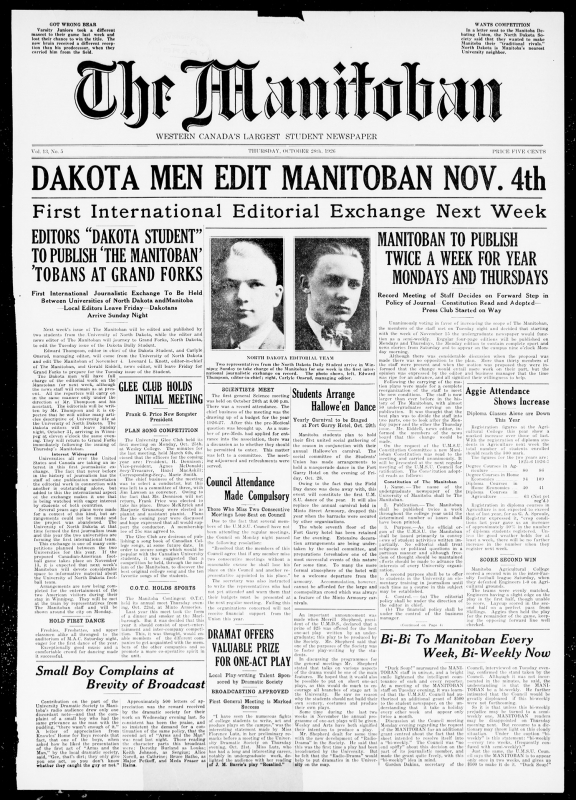 The Manitoban in October 1926.