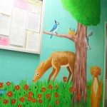 View of forest animals, mural.