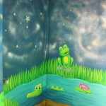 View of night nook, mural.