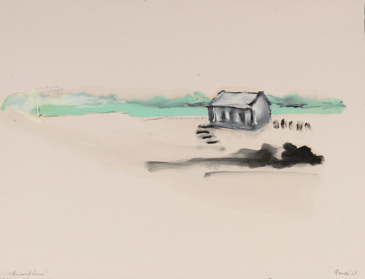 drawing of a house in the distance