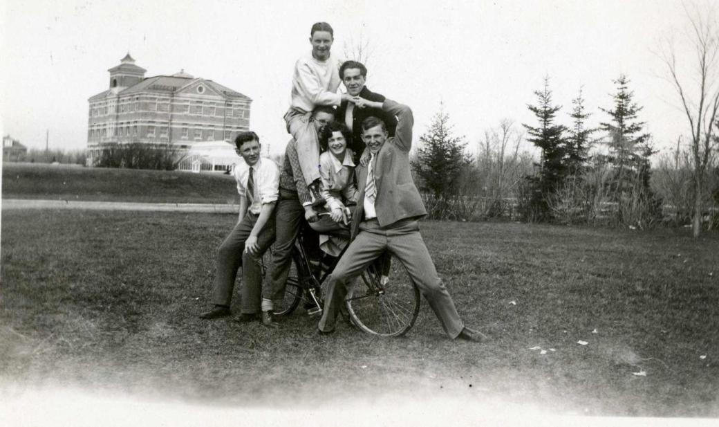 Students on bicycle