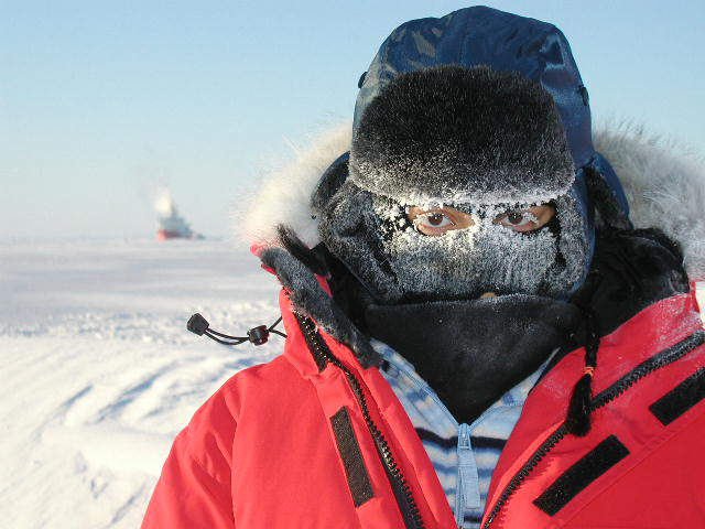 university of manitoba explorer covered in frost in the arctic
