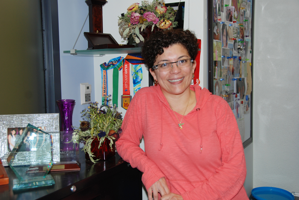 Engineer and poet Jeannette Montufar in her office.