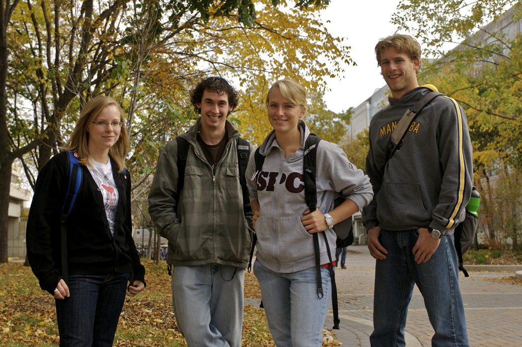 Students at the U of M, fall.