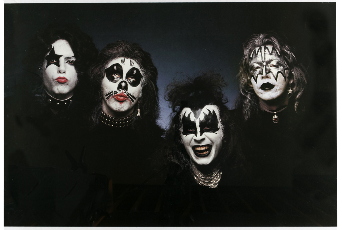 A promotional image from the 1974 self-titled KISS album cover shoot