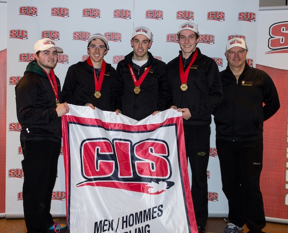 niversity of Manitoba Bison win the gold medal at the 2014 CIS/CCA Canadian Curling Championships in Regina: Skip: Matt Dunstone, Third: Jim Coleman, Second: Daniel Grant, Lead: Chris Gallant, Coach: Scott Grant (Photo Andrew Burant)