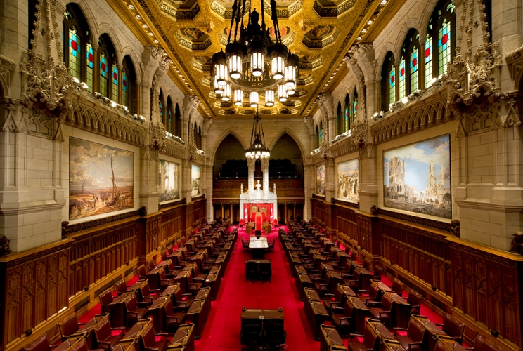 Canadian Senate Chamber, empty