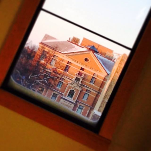 a slanted photo taken of a window