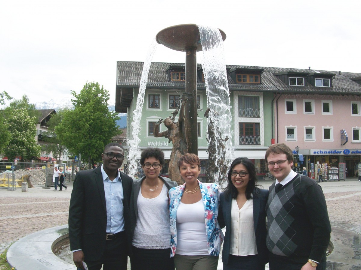 The G20 representatives: Elikem Tsamenyi, a graduate student in political studies (and an international student from Ghana); history student Thiane Diop; student Kyra Wilson from the Faculty of Social Work); Law student Tisha Alam ; and Brent Hardy, a political studies student.