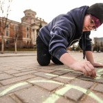 The student group Active Minds kicks off Mental Health Awareness Week with its chalk campaign.