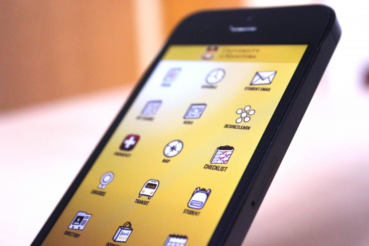 image of smartphone screen showing UManitoba app
