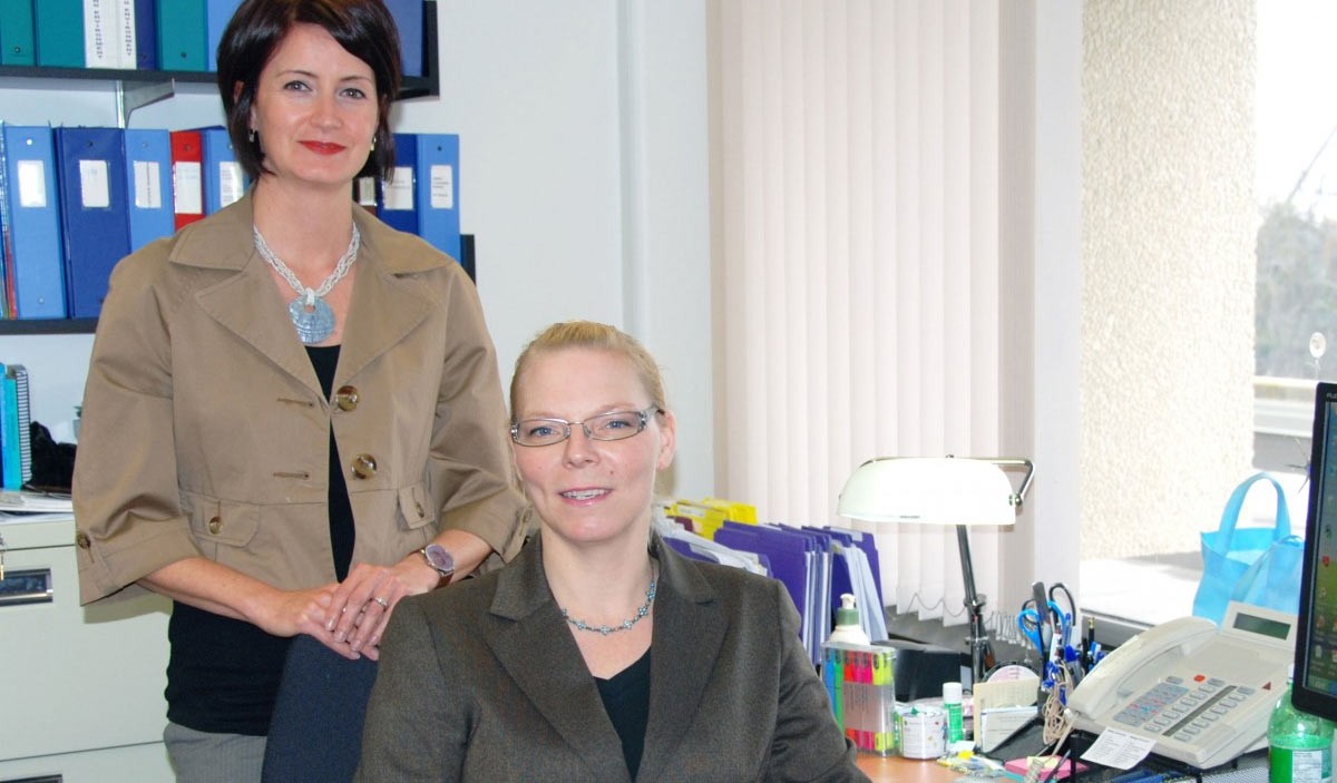 Anitra Squires and Jackie Gruber of the office of human rights and conflict management.