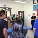 Nursing students tour the art room at Siloam Mission