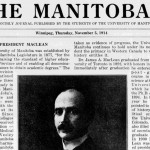 Cover of the first Manitoban student newspaper, published on NOv. 5 in 1914