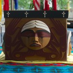 Carved by Coast Salish artist Luke Marston, the TRC Bentwood Box is a lasting tribute to all Indian Residential School Survivors. The box travelled with the TRC to all of its official events. // Photo by Adam Dolman