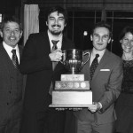 Western Moot 2015 - MacIntyre (Western) Cup | February 6-7, 2015 | Left to right: The Honourable Justice Richard Saull, Zachary Courtemanche, Anthony Foderaro and Judy Kliewer