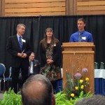 Michael Wilton recognizes Linda Wilton and Brian Oleson at Student Teacher Recognition