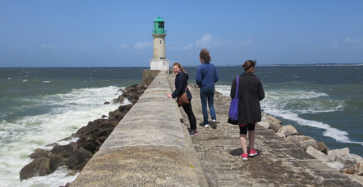 U of M exchange students enjoy the Atlantic ocean during their exchange trip to Orleans, France.