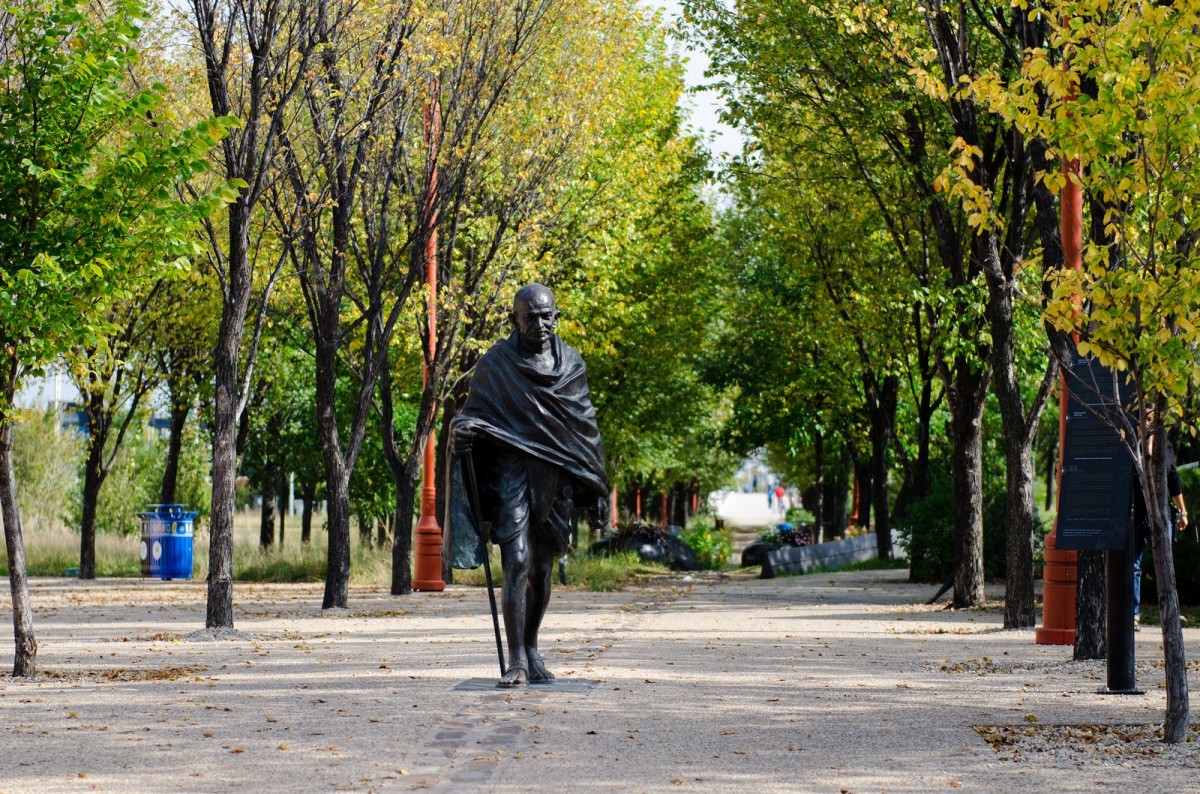 Statue of Mahatma Gandhi at The Forks