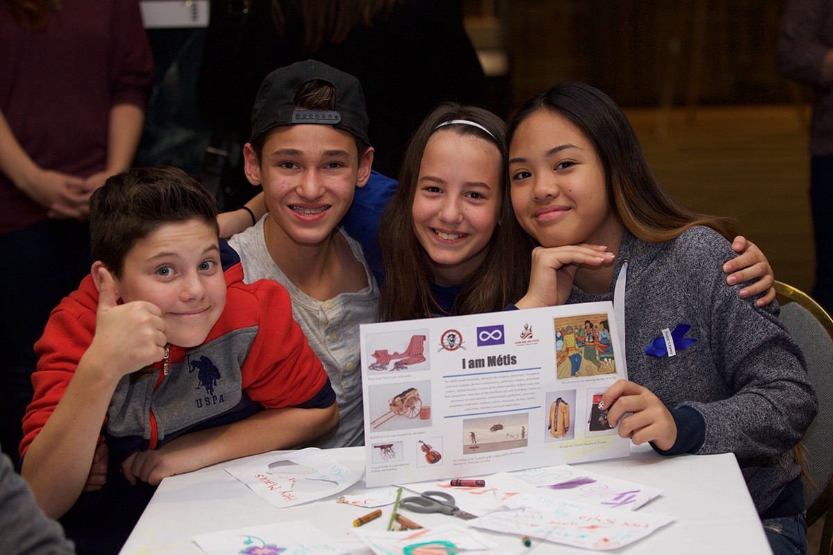 Students at the launch event for the National Centre for Truth and Reconciliation hosted at the RBC Convention Centre on November 4, 2015