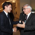 Prime Minister Justin Trudeau and U of M President and Vice-Chancellor David Barnard