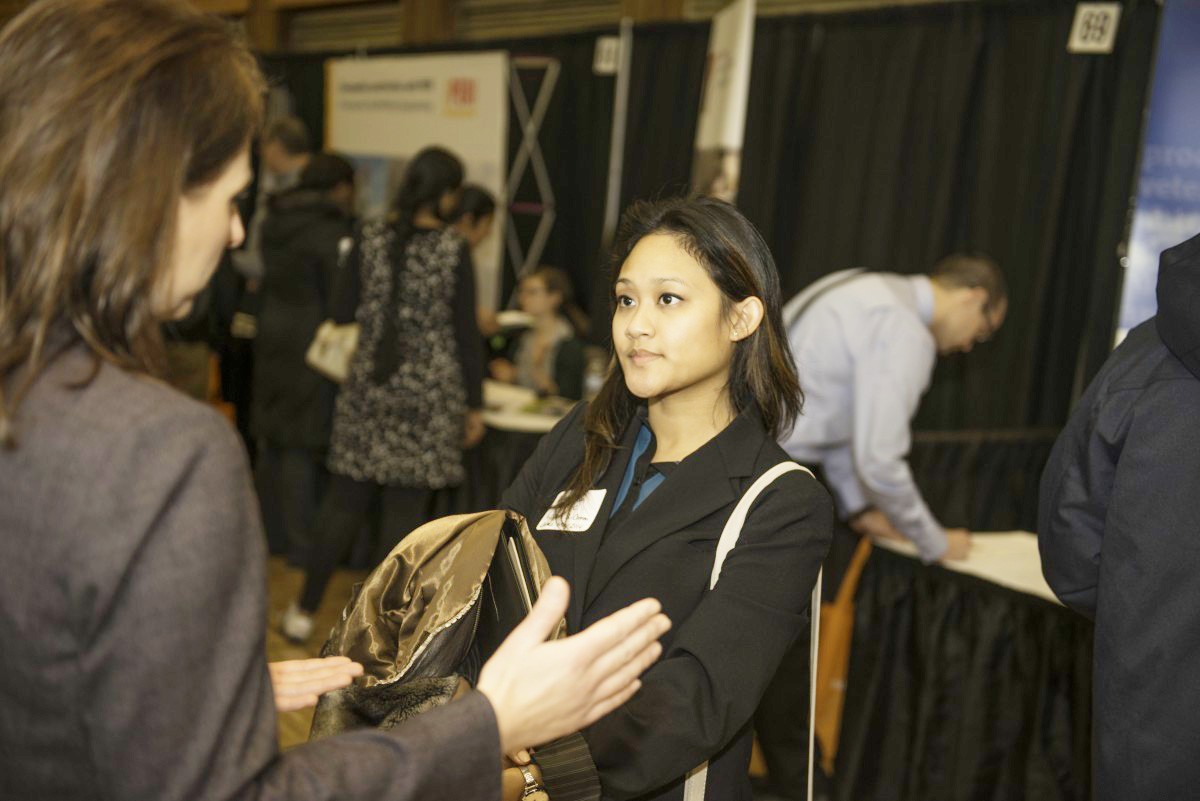 A student at career fair.