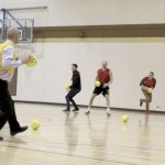 Participants hit the dodgeball court on Feb. 11, 2016 for the Faculty of Kinesiology and Recreation Management fundraising event for Front and Centre