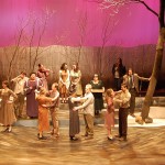 The cast of Doubtful House rehearses a scene at the John J. Conklin Theatre.