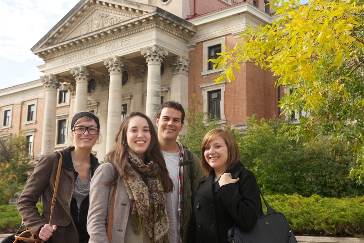 Students on campus.