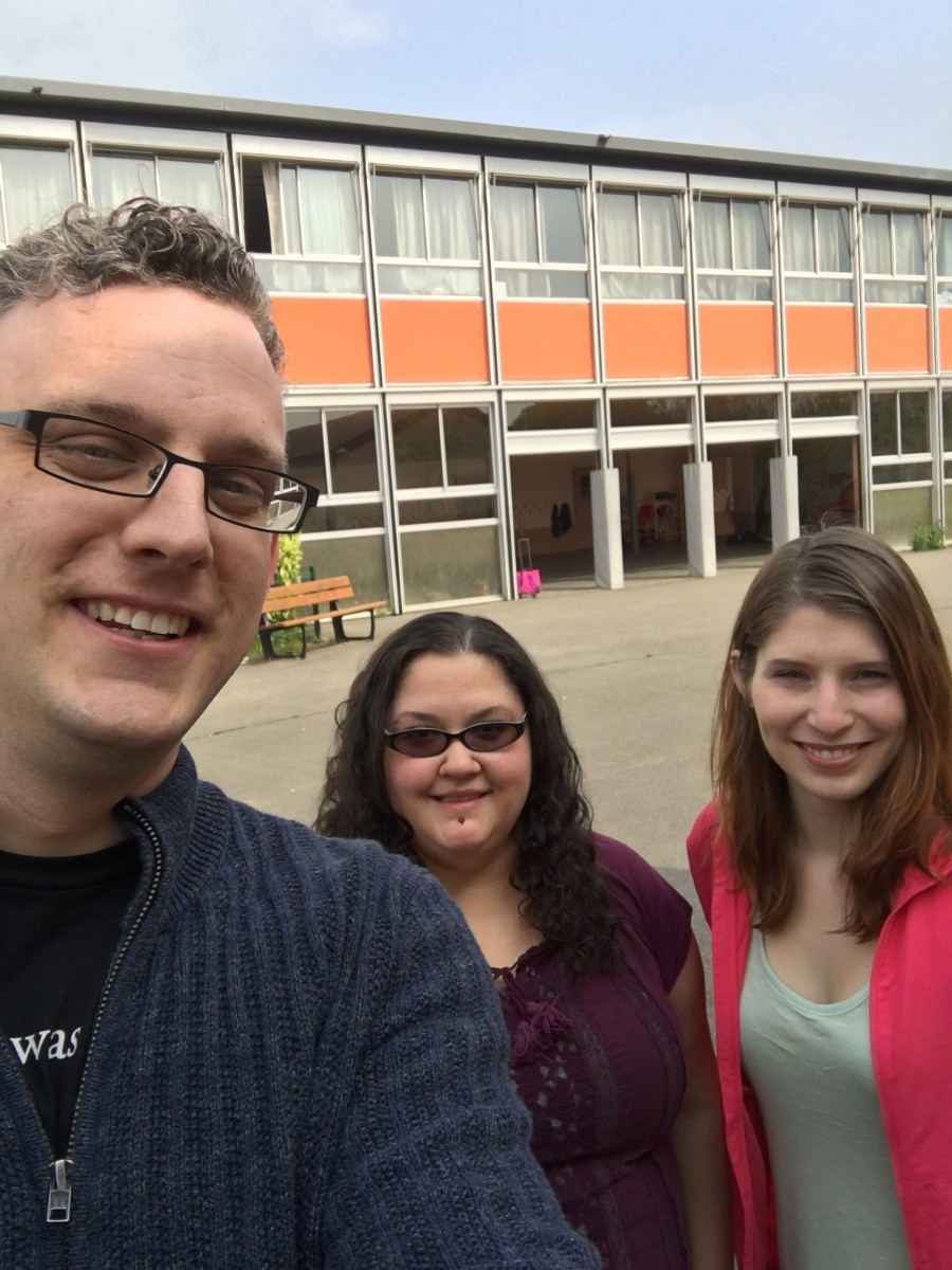 Teacher Candidates pose in front of their school in Orléans, France.