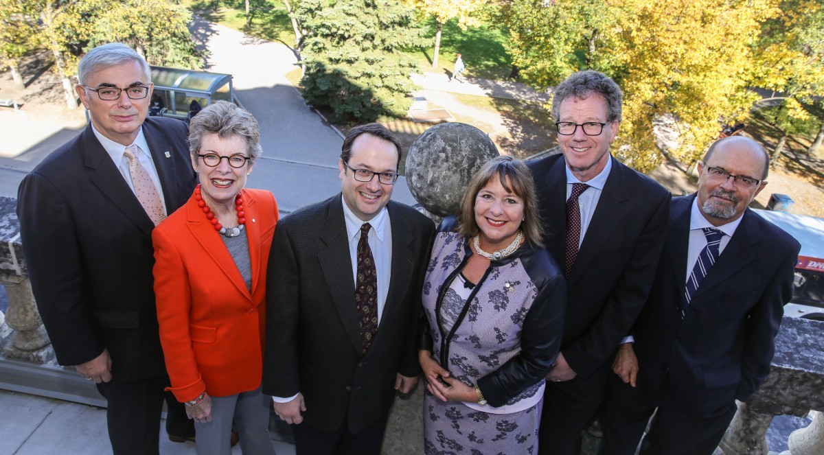 U of M President and Vice-Chancellor David Barnard, Susan Glass, Bill Kerr, Gail Asper, Michael Paterson and Chris Johnson.