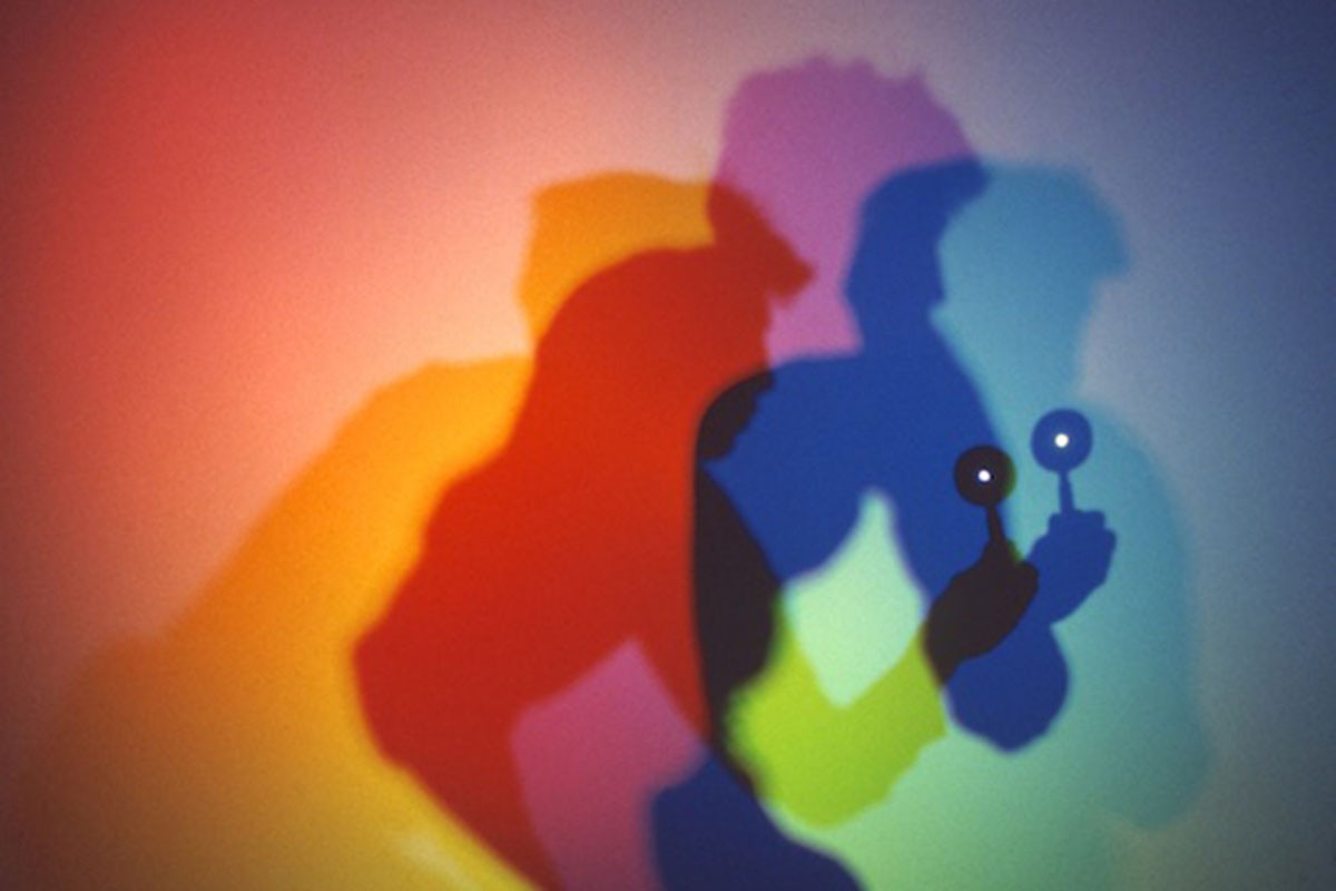 Dichroic, from the shadow play performance, Vis-à-Vis, Hank Bull et al., 1978. // Photo Kate Craig