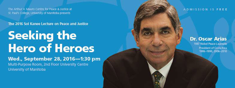Dr. Oscar Arias, 1987 Nobel Peace Laureate and President of Costa Rica from 1986-1990 and 2006-2010.
