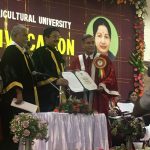 (At right in right) U of M Vice-President (Research and International) received an honorary degree from Tamil Nadu Agricultural University in India on Oct. 15, 2016.