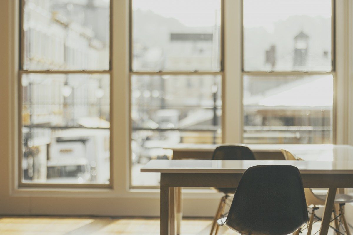 empty desk in room