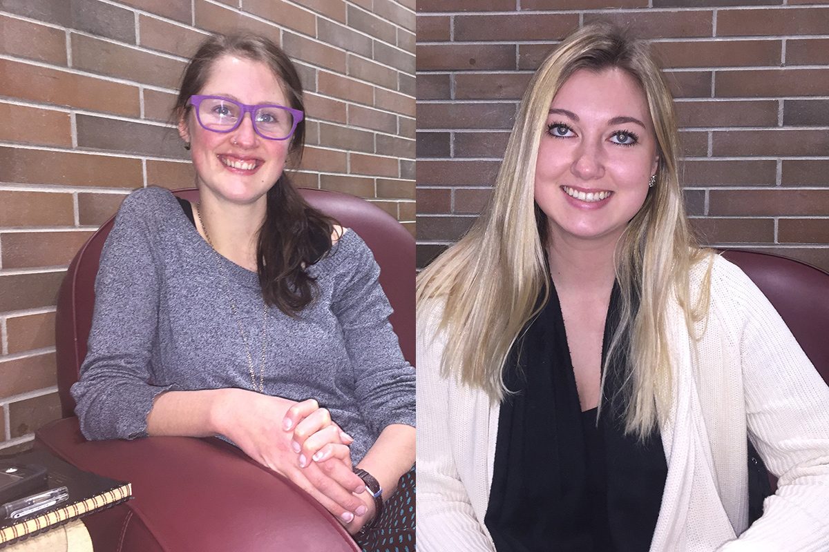 (L-R) U of M students Samantha Blatz and Allison Kilgour.