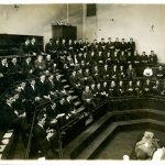 Students at a lecture at the Medical College in 1915. The class included five women and the University’s first black student, Dr. Hewburn Greenridge from British Guiana. The photograph shows early signs of inclusiveness in education at the University. Dr. G.M. Little fonds (PC 26, A79-63).