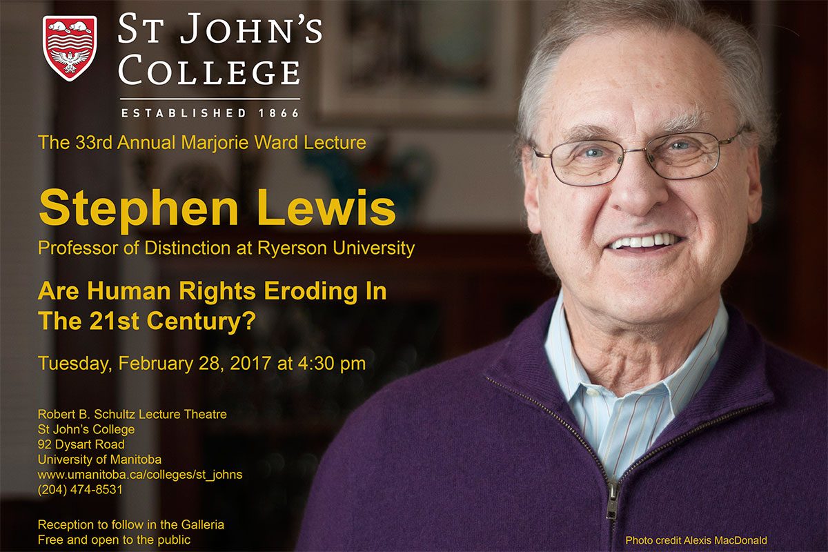 Stephen Lewis lecture on Feb. 28, 2017.