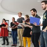 U of M Opera Theatre students rehearse. Jayne Hammond and John Anderson (third and fourth from left) play Susanna and Figaro in the Marriage of Figaro scene // Photo courtesy: Desautels Faculty of Music
