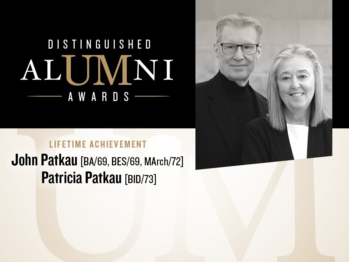 The 2017 Distinguished Alumni Award Recipients for Lifetime Achievement are John and Patricia Patkau