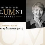 The 2017 Distinguished Alumni Award Recipient for Community Service is Sister Lesley Sacouman