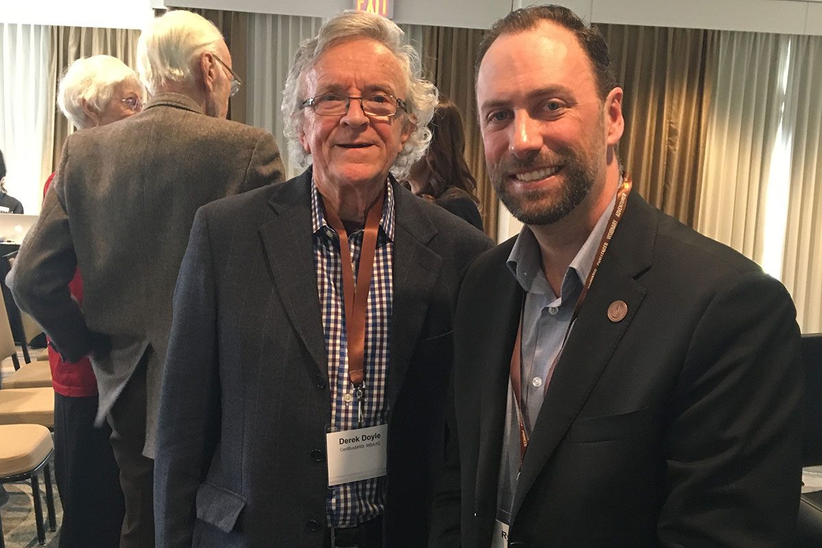 (L-R) Alumnus Derek Doyle and NCTR Director Ry Moran.