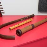 A tenor crumhorn, soprano recorder and tenor recorder at the Desautels Faculty of Music. Students in the Collegium Musicum play these. // Photo by Chris Reid