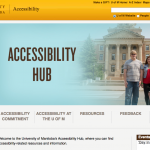 A screen shot of the University of Manitoba's online Accessibility Hub.